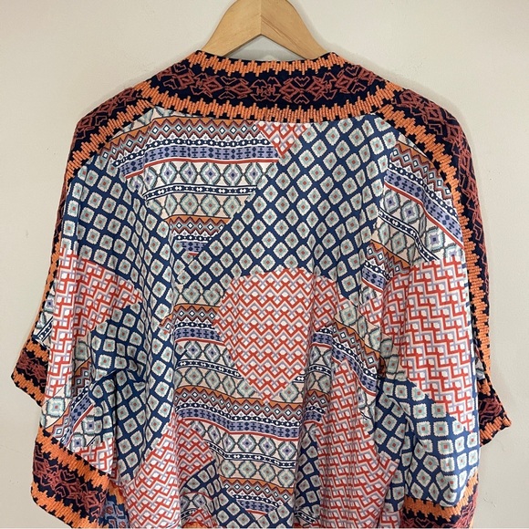 TOLANI Embroidered Modal Patchwork Print Kimono, One Size - Picture 7 of 11